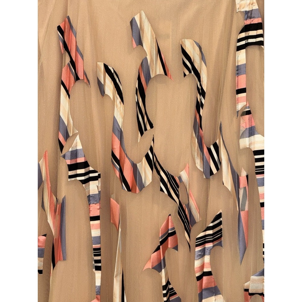 NWT Anthropologie Pleated Tulle Skirt Geisha Designs Midi Applique Mae XLP NEW - Picture 4 of 6